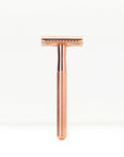 Bambaw Rose gold safety razor on a white background