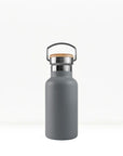 bambaw stainless steel water bottle insulated in grey colour 350ml on white background