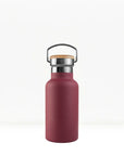 bambaw stainless steel water bottle insulated in red colour 350ml on white background