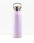 bambaw stainless steel water bottle insulated in lavender colour 1l on white background