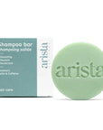 Arista stimulating shampoo bar with packaging on a white background