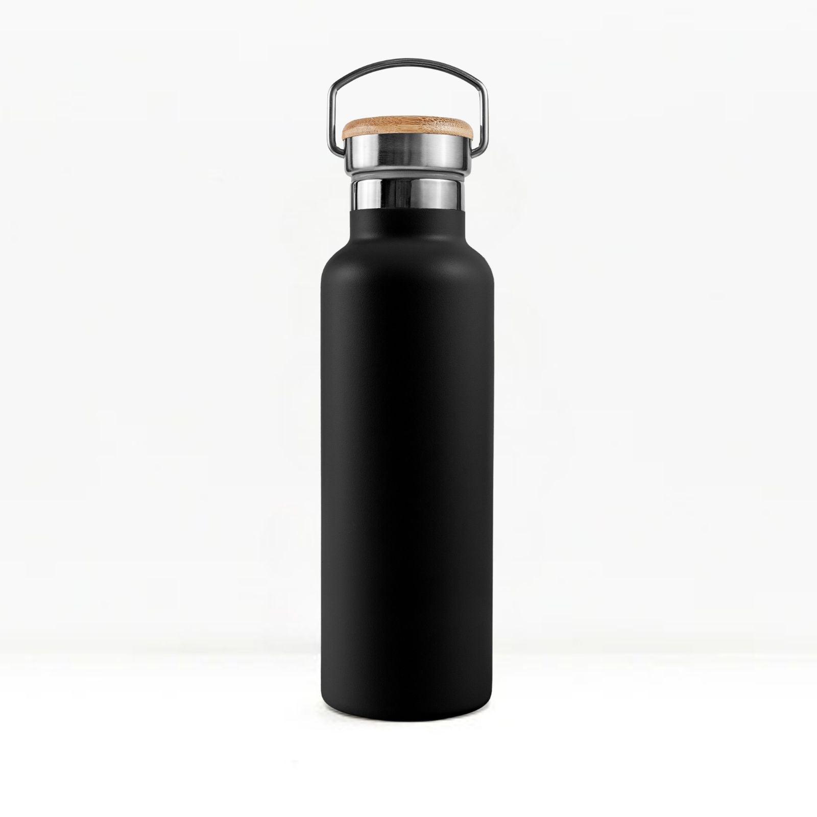 bambaw stainless steel water bottle insulated in black colour 1l on white background