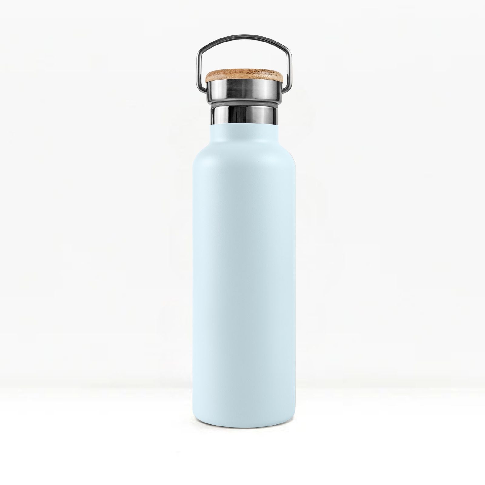 bambaw stainless steel water bottle insulated in ice blue colour 1l on white background