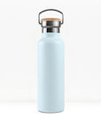 bambaw stainless steel water bottle insulated in ice blue colour 1l on white background