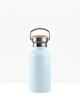 bambaw stainless steel water bottle insulated in ice blue colour 350ml on white background