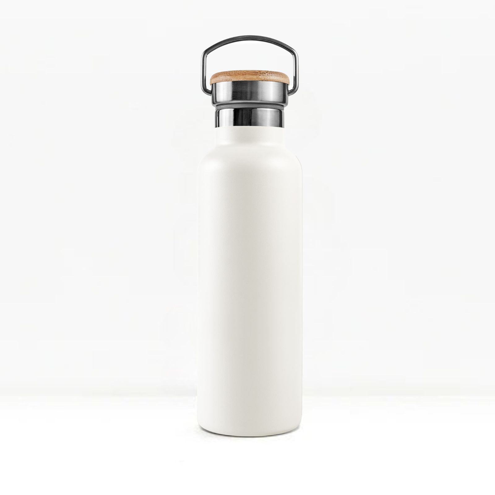 bambaw stainless steel water bottle insulated in white colour 1l on white background