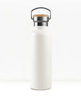 bambaw stainless steel water bottle insulated in white colour 1l on white background