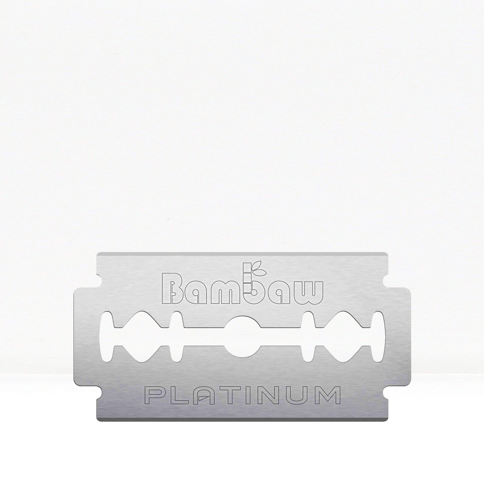 Bamboo razor blade with 'Bambaw' branding on a white background