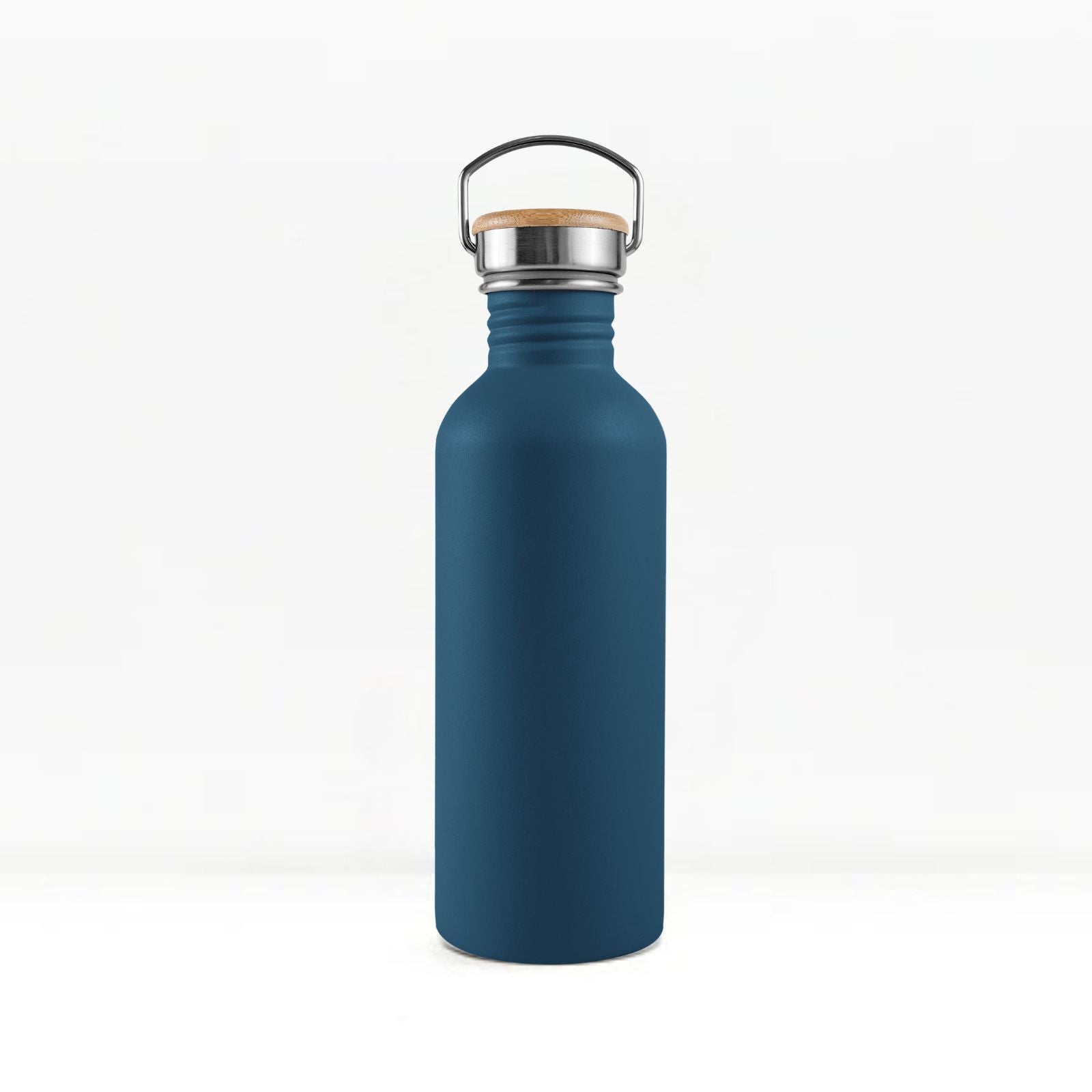 bambaw stainless steel water bottle non-insulated in navy blue colour 500ml on white background